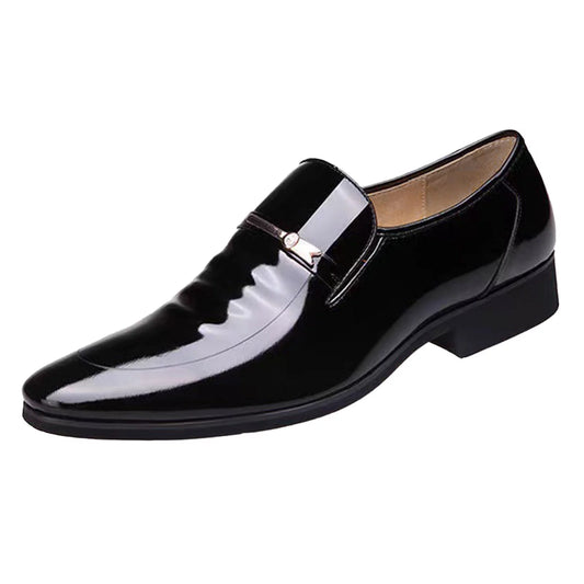 Adult Men Shoes Extra Wide Shoes for Men Leather Classic Style Mens Shoes Fashion Metal Strip Decoration Leather Shoe Horn for Men Black 10